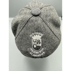 St. Andrew's Old Course Wool Tam‎ O'Shanter Gray Golf Cap Dum Spiro Spero Crest